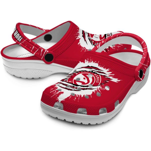 custom atlanta hawks splash motif background clog high quality