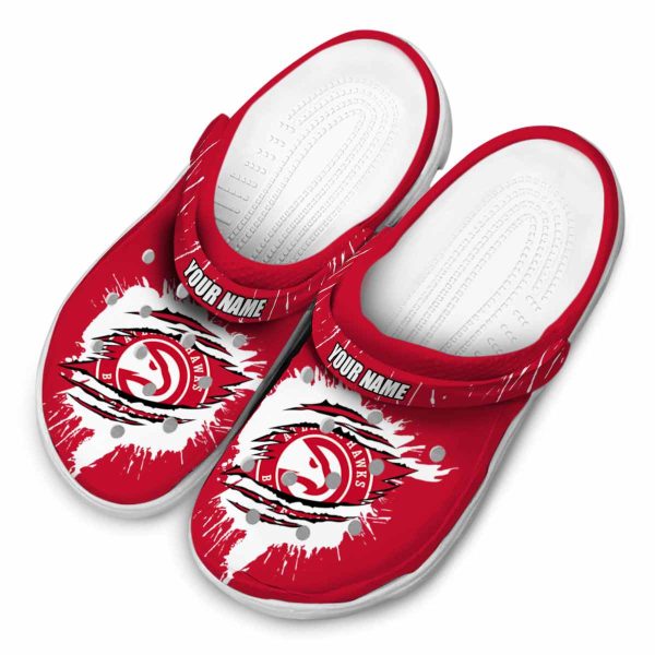 custom atlanta hawks splash motif background clog latest model