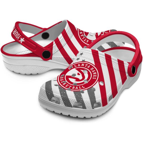 custom atlanta hawks star spangled graphic clog high quality