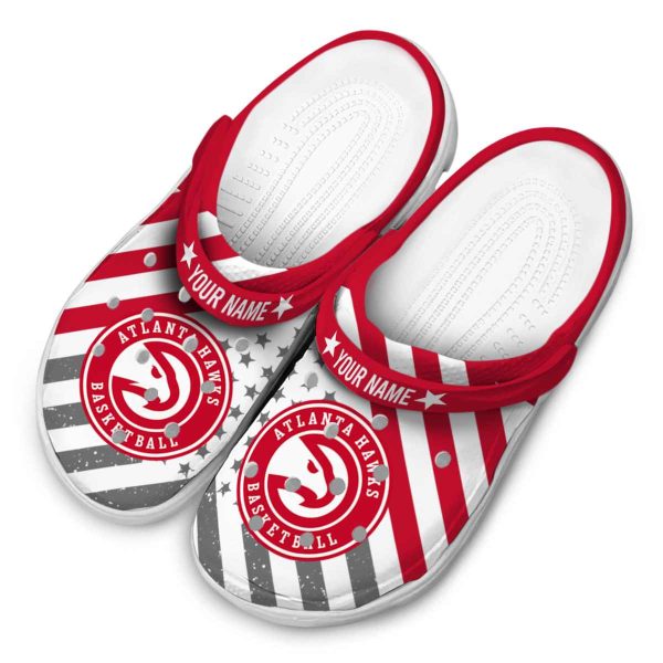 custom atlanta hawks star spangled graphic clog latest model