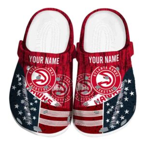 custom atlanta hawks star spangled side pattern clog best selling