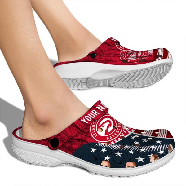 custom atlanta hawks star spangled side pattern clog fashion forward