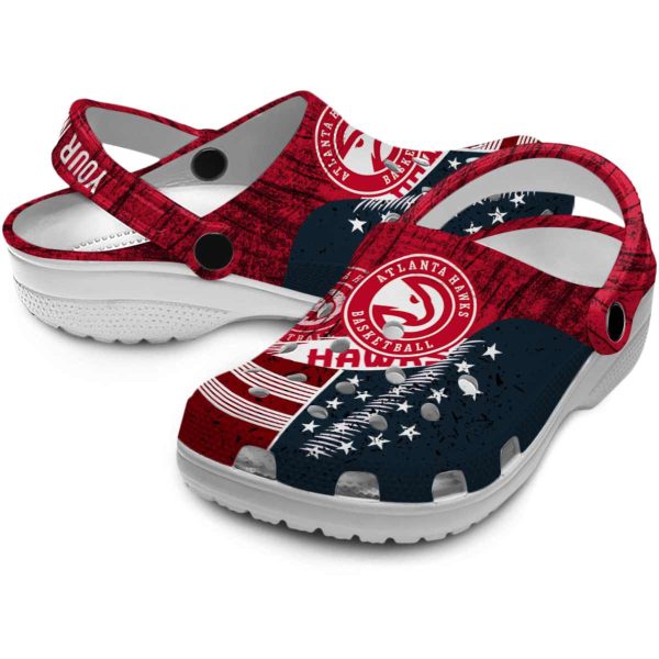 custom atlanta hawks star spangled side pattern clog high quality