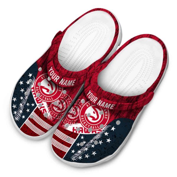 custom atlanta hawks star spangled side pattern clog latest model