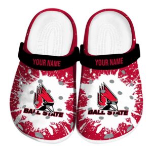 custom ball state cardinals splash art clog best selling
