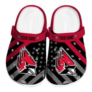 custom ball state cardinals star spangled graphic clog best selling