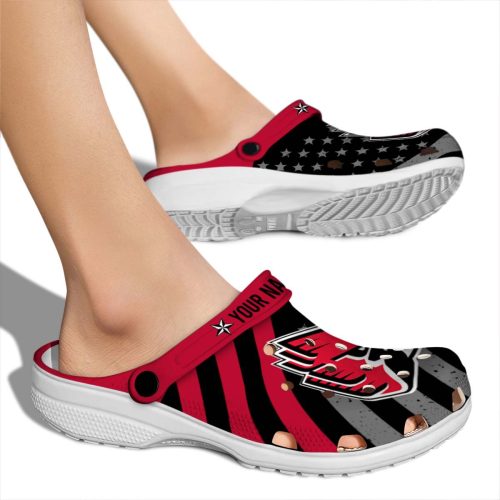 custom ball state cardinals star spangled graphic clog fashion forward