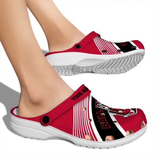 custom ball state cardinals vibrant dual tone clog fashion forward