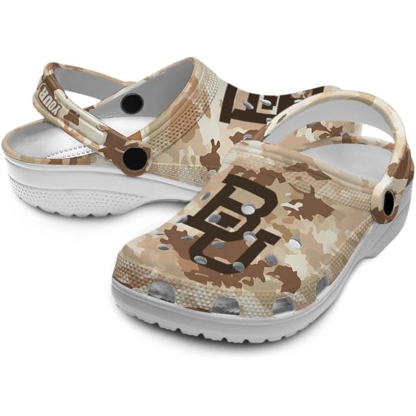custom baylor bears desert camo clog high quality