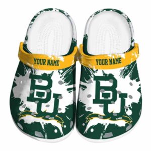custom baylor bears splatter pattern clog best selling
