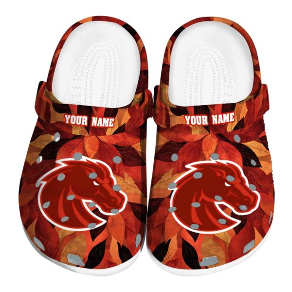 custom boise state broncos autumn leaves clog best selling