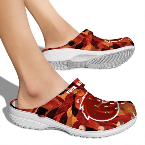 custom boise state broncos autumn leaves clog fashion forward