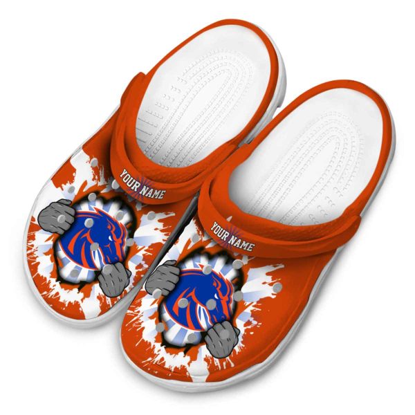 custom boise state broncos gripping hand clog latest model
