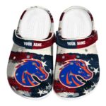 custom boise state broncos patriotic stripes clog best selling