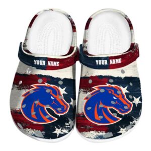 custom boise state broncos patriotic stripes clog best selling