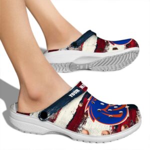 custom boise state broncos patriotic stripes clog fashion forward