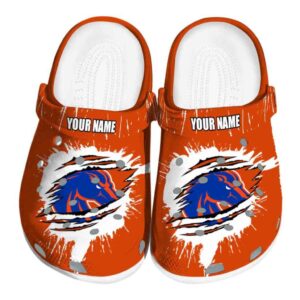 custom boise state broncos splash motif background clog best selling