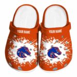 custom boise state broncos splatter background clog best selling