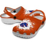 custom boise state broncos splatter background clog best selling