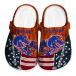 custom boise state broncos star spangled side pattern clog best selling