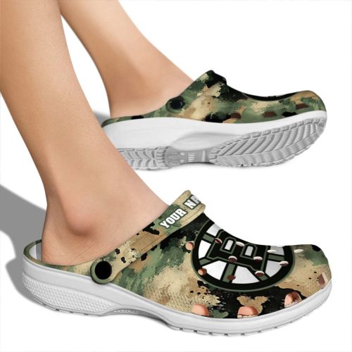 custom boston bruins camouflage craze clog fashion forward