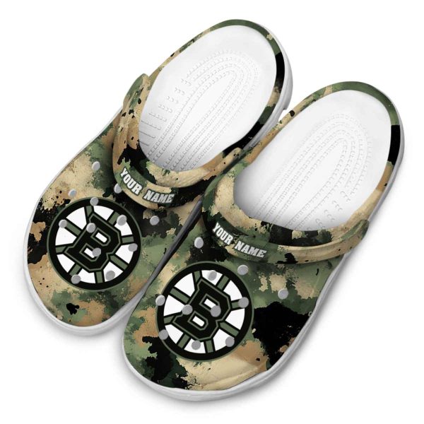 custom boston bruins camouflage craze clog latest model