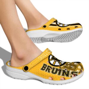 custom boston bruins contrasting stripes clog fashion forward