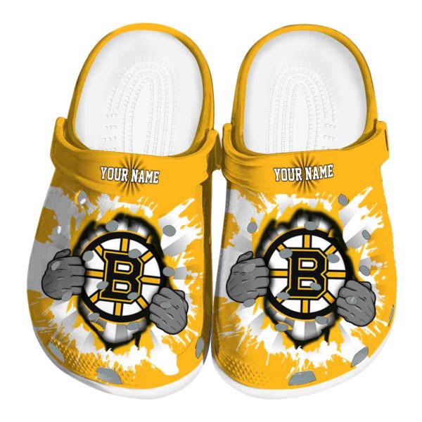 custom boston bruins gripping hand clog best selling