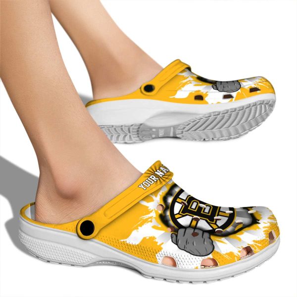 custom boston bruins gripping hand clog fashion forward