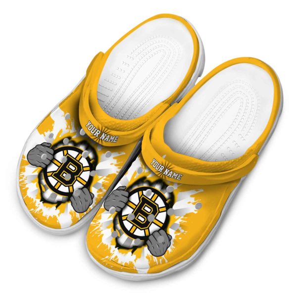 custom boston bruins gripping hand clog latest model