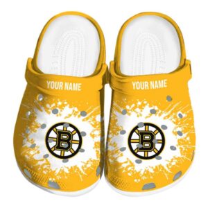 custom boston bruins splatter background clog best selling