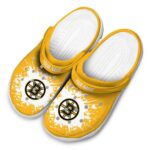 custom boston bruins splatter background clog best selling