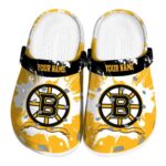 custom boston bruins splatter pattern clog best selling