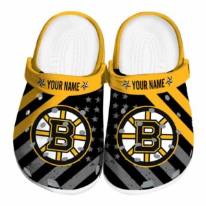 custom boston bruins star spangled graphic clog best selling