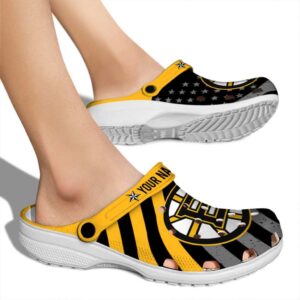 custom boston bruins star spangled graphic clog fashion forward