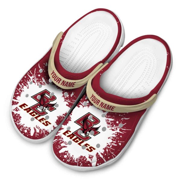 custom boston college eagles splash art clog latest model