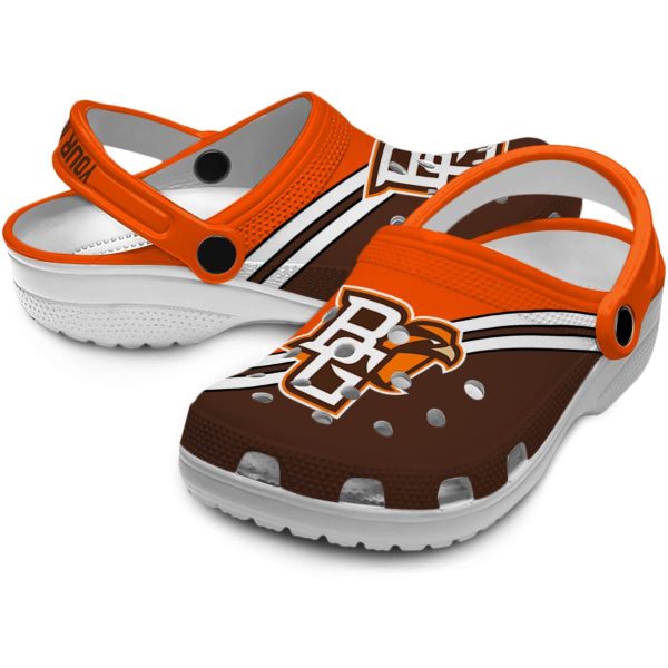 custom bowling green falcons striped accents clog high quality