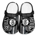 custom brooklyn nets contrasting stripes clog best selling