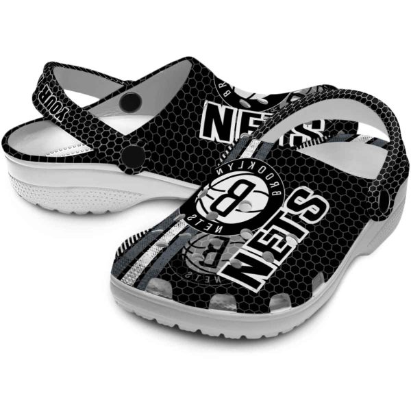custom brooklyn nets contrasting stripes clog high quality