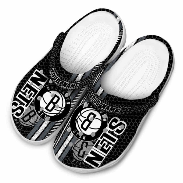 custom brooklyn nets contrasting stripes clog latest model