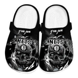 custom brooklyn nets gothic skull clog best selling