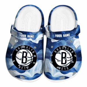 custom brooklyn nets ocean waves clog best selling