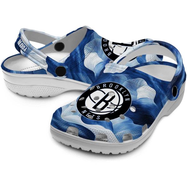 custom brooklyn nets ocean waves clog high quality