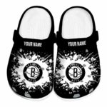 custom brooklyn nets splatter background clog best selling