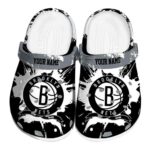 custom brooklyn nets splatter pattern clog best selling
