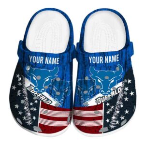 custom buffalo bulls star spangled side pattern clog best selling