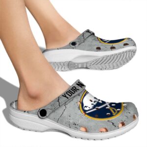 custom buffalo sabres cracked texture clog fashion forward