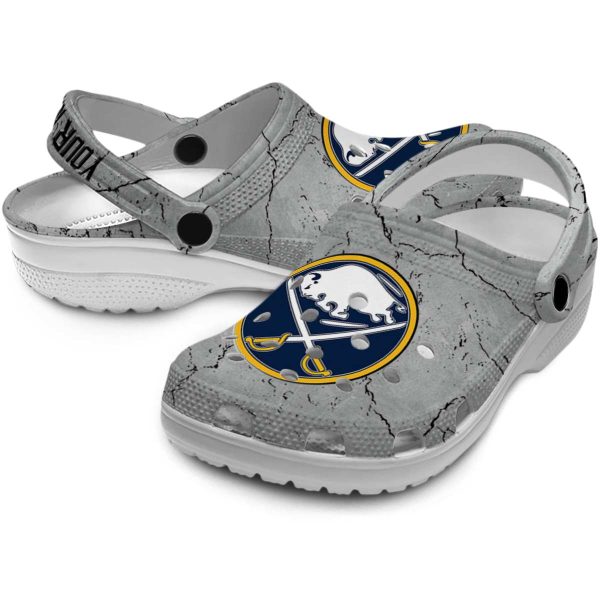 custom buffalo sabres cracked texture clog high quality