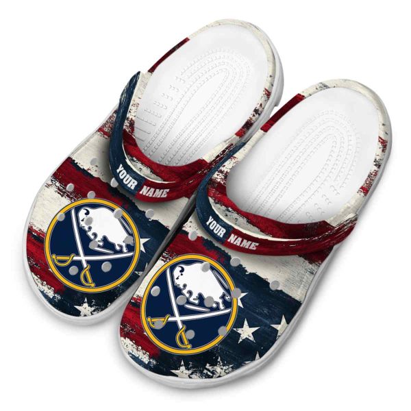 custom buffalo sabres patriotic stripes clog latest model