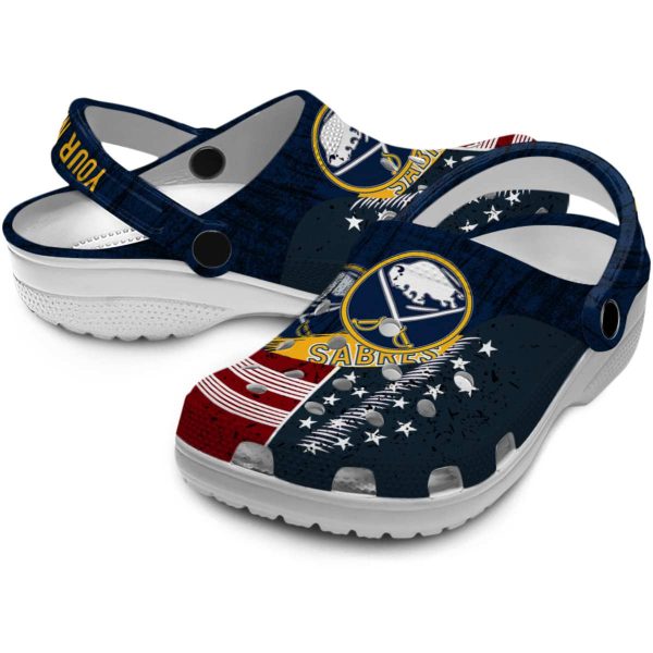 custom buffalo sabres star spangled side pattern clog high quality